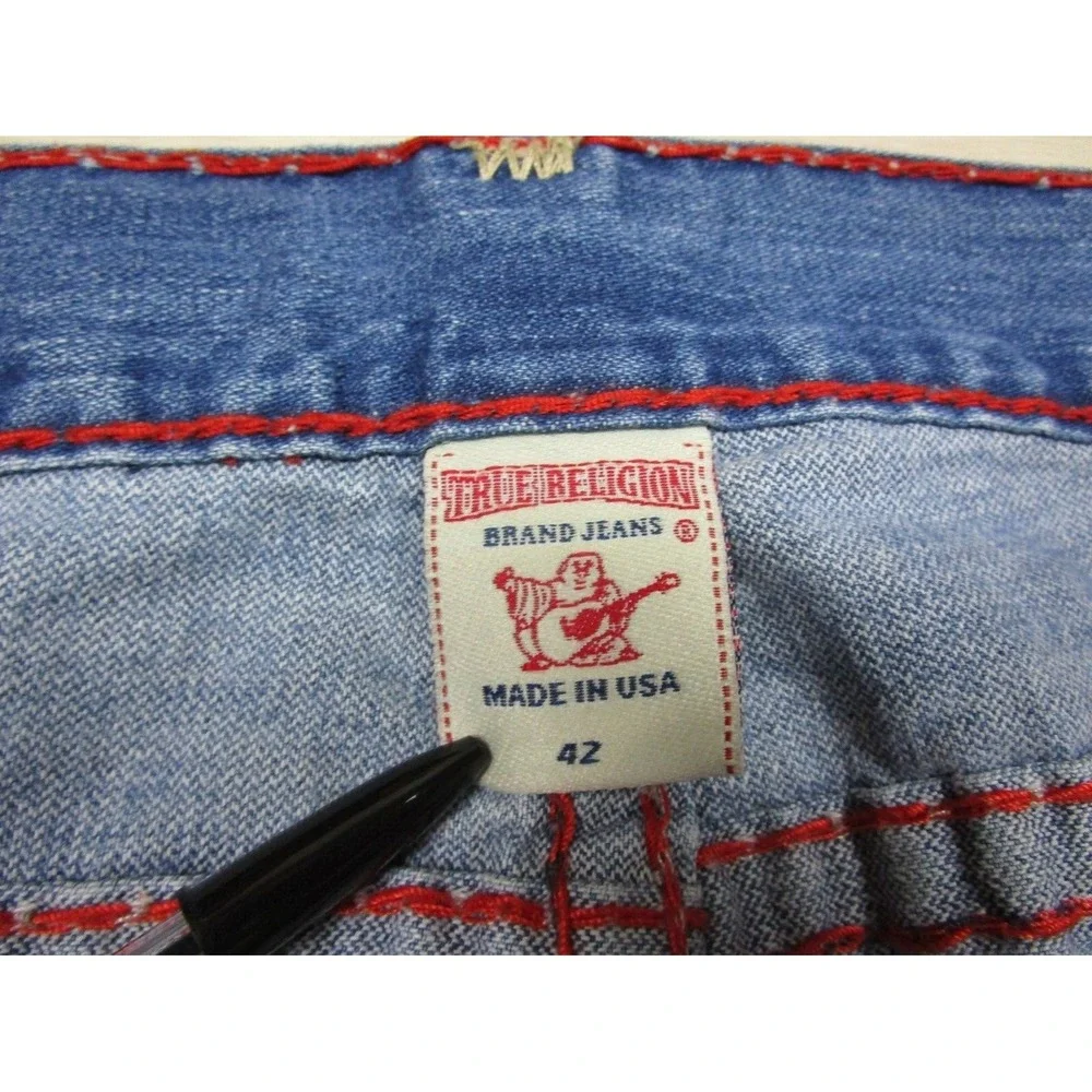 True Religion Men's Designer Jeans - Ricky Super T USA Straight‎ 42x34 Flap